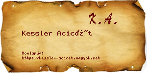 Kessler Acicét névjegykártya